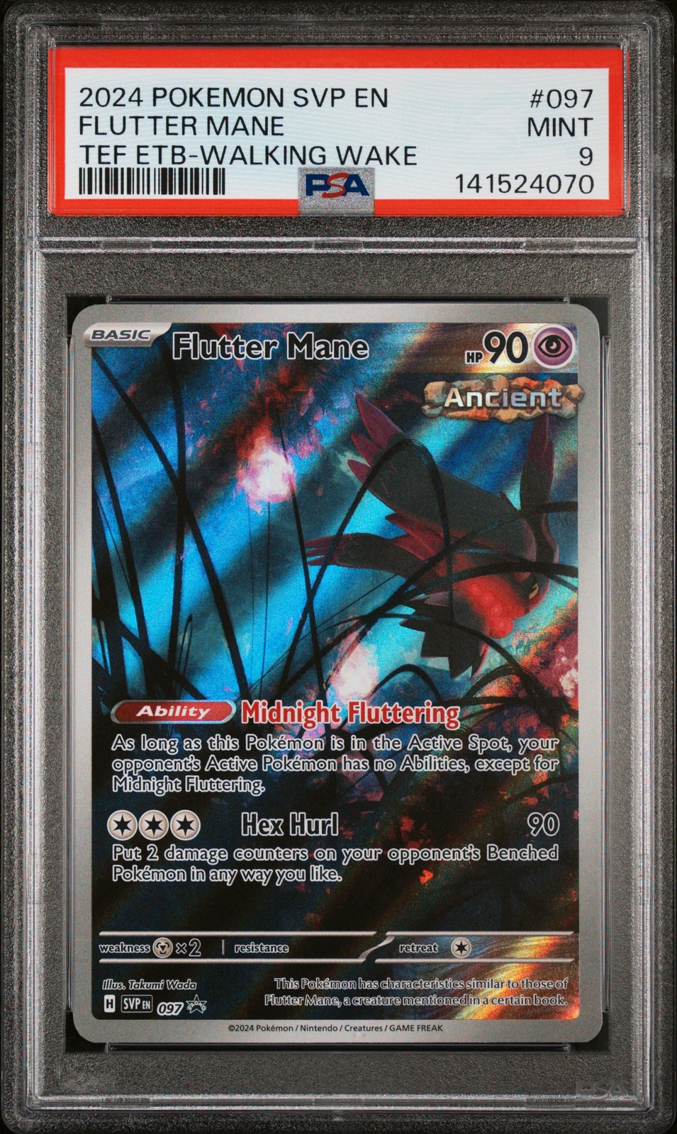 2024 POKEMON SVP EN-SV BLACK STAR PROMO #097 FLUTTER MANE PSA 9