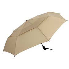 Auto Open Auto Close Compact Umbrella - Tan: Solid Polyester