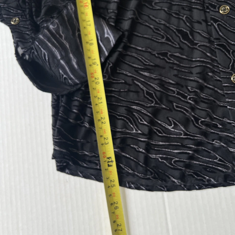 Barabas Sz S Men's Long Sleeve Button Up Black Party Shirt  Burn NWOT - Image 4 of 4