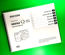 Owners Manual for Ricoh Pentax Q-S1 Camera 104 Pages W/Clear Covers