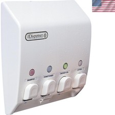 Classic Shower Dispenser 4 Chamber, Wall Mount Shower Shampoo and Soap Dispen...