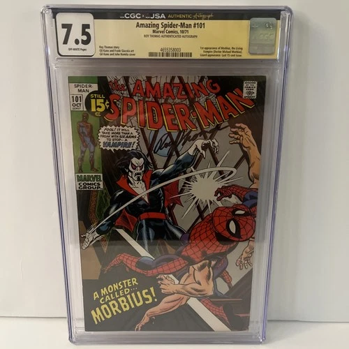The Amazing Spider-Man #101 CGC 7.5 Signed And Authenticated Roy Thomas!!