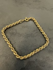 9ct Yellow Gold Rope Bracelet Hallmarked 375 Top Condition - 7 Inch Length 2.25g