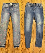 Hudson  Lucky Brand Denim Jean Lot - Super Skinny, Embroidered Flowers Size 12