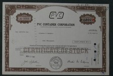PVC Container Corporation 1983 1000 Shares