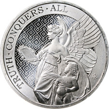 2022 St. Helena 1 Ounce Silver Pound Truth Conquers All 999 Fine BU - STOCK 106.00 per troy oz