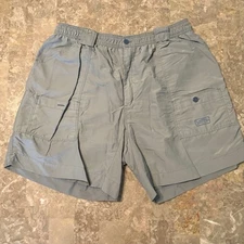 AFTCO Fishing Shorts Mens 42 Grey 8” Nylon Performance UPF Cargo Nautical