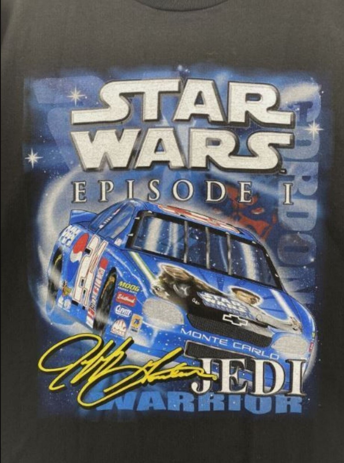Star Wars Episode 1 Men’S NASCAR T-Shirt S-5XL Jeff Gordon 1999 Black VTG NEW!