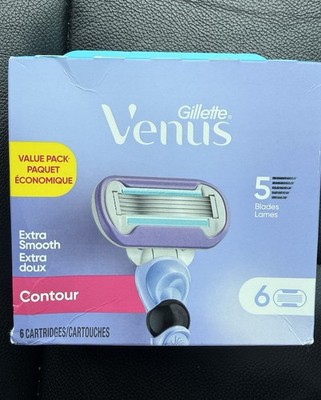 Gillette Venus Extra Smooth Contour Refill Cartridges 5-Blade, 6 Count