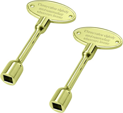 Universal 3 Inch Polished Brass Gas Valve Key Fits 1/4'' and 5/16'' Turn Ball Valv