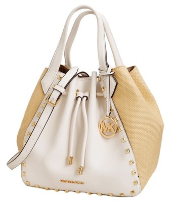 Michael Kors women's bag shoulder bag Phoebe LG bucket grab bag or white New