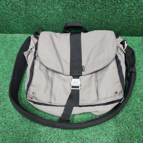 L.L. Bean Messenger Crossbody Bag Gray Canvas 13x10