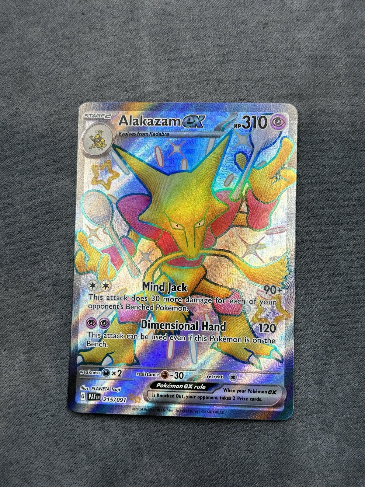 Pokémon TCG Alakazam EX 215/091 Paldean Fates Set Near Mint