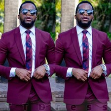 Slim Fit Men Suits Wedding Groom Prom Party Banquet 2 Pieces Fashion Jacket