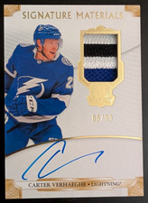 CARTER VERHAEGHE 2019-20 THE CUP SIGNATURE MATERIALS RPA ROOKIE PATCH AUTO /99