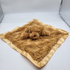 Cloud Island Brown Golden Doodle Puppy Dog Security Blanket Satin Lovey