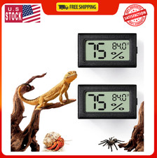 2 PCS Rectangle Reptile Thermometer and Humidity Gauge for Bearded Dragon