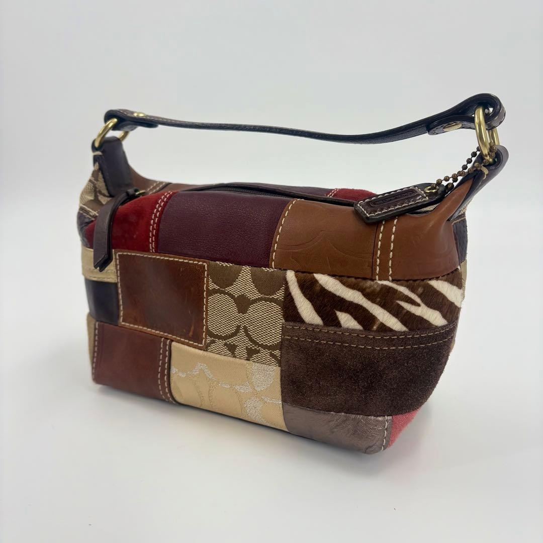 Condition COACH Handbag Pouch Patchwork Signature… - image 1