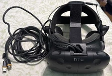 HTC Vive Virtual Reality VR Replacement Headset Only w/ Cords & Headphones Works