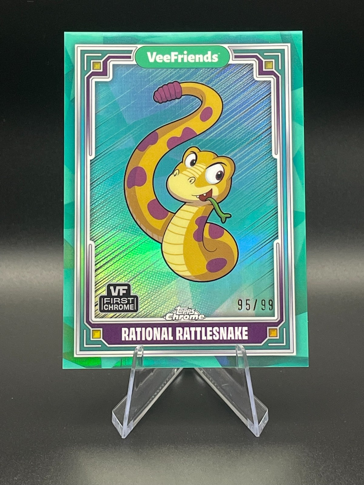 2025 VeeFriends Topps Chrome - Rational Rattlesnake Green Refractor 95/99