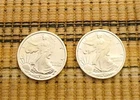 2-.10 oz Walking Liberty Design Silver Rounds