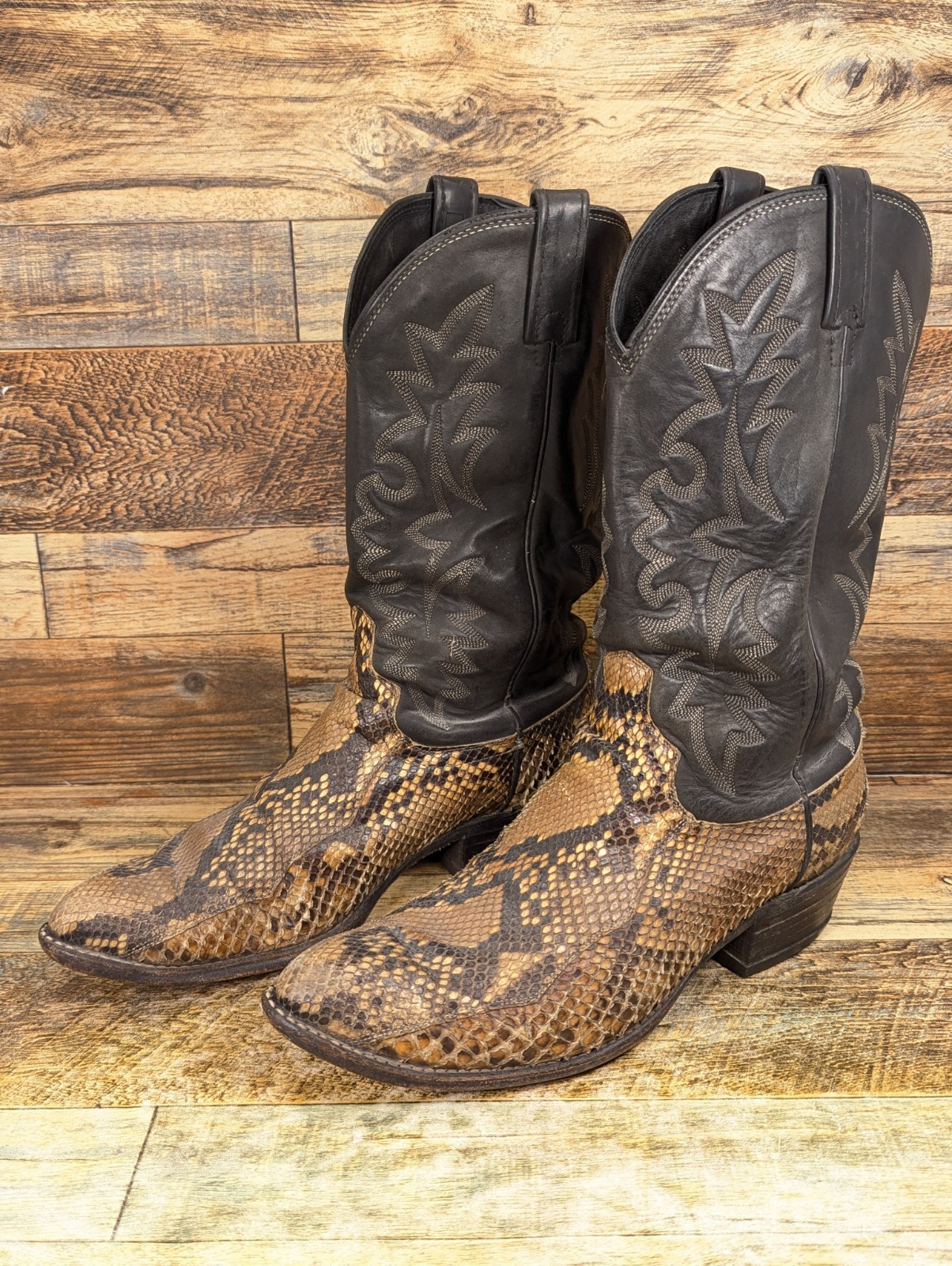 Vintage Dan Post Men's Size 10 EW Python Snakeski… - image 2