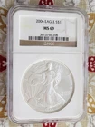 '2006' -SILVER AMERICAN EAGLE -MS69 - NGC - One Dollar- .999 1oz