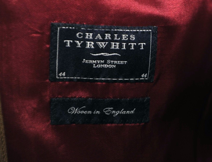 GREAT CHARLES TYRWHITT VELVET COLLAR COVERT COAT SIZE 44'' R BROWN image 9