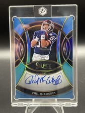 2025 Panini Select Phil McConkey Signatures Light Blue Prizm 39/49 Auto Giants