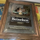 Vintage Heineken Imported Beer Bar Mirror Sign Exclusive US Importers Man Cave
