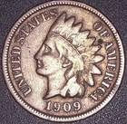 1909-S INDIAN HEAD CENT 1C , 2ND KEY DATE