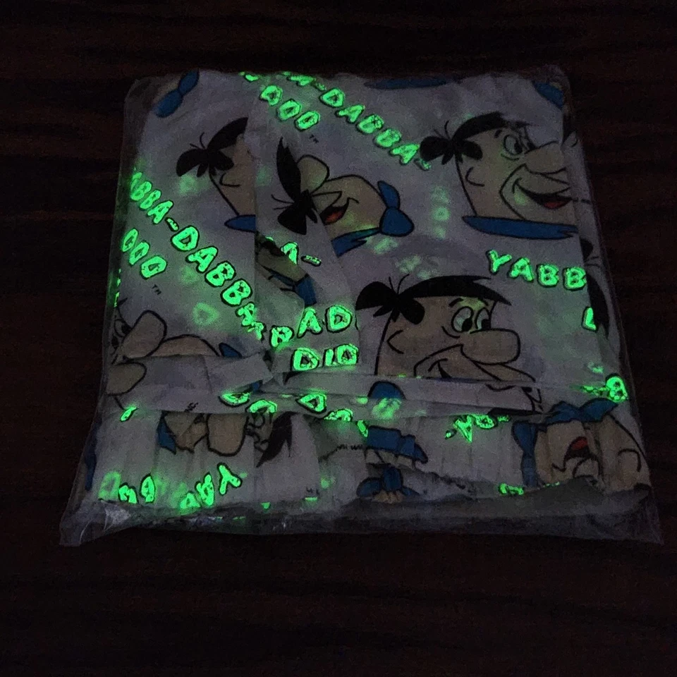 Ropa interior boxers vintage 1991 brevemente declarada Fred Picapiedra brilla en la oscuridad L Foto 2 de 4