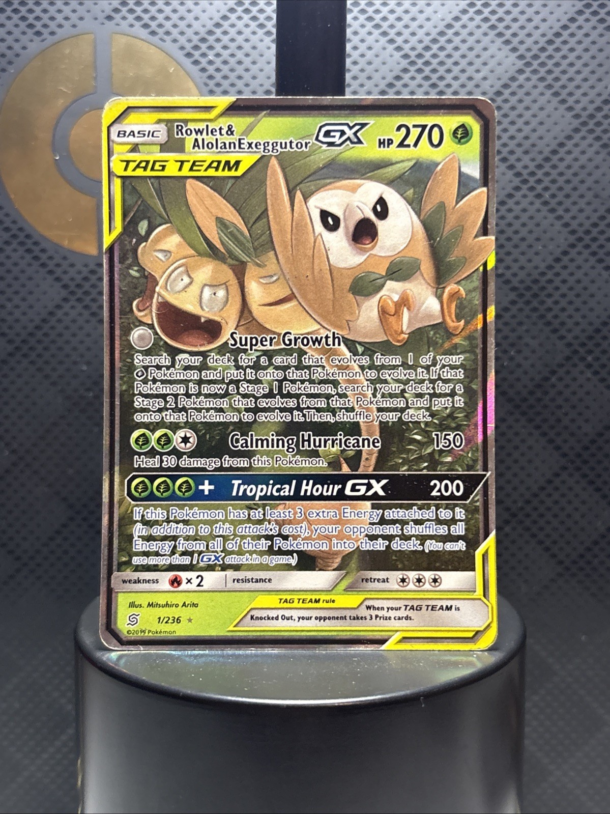 Rowlet & Alolan Exeggutor GX 1/236 Sm-Unified Minds Holo