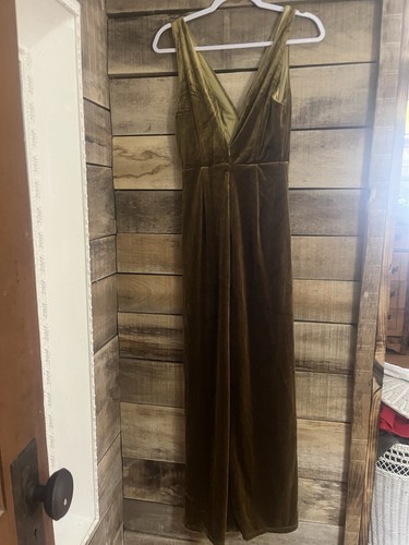 Lulus Beautiful Evenings Olive Green Velvet Twist Front Maxi Dress Size XL NWOT - Picture 3 of 8