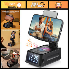 Bluetooth Speaker Phone Stand  Clock - Unique Gift for Men  Women, Cool Tech G