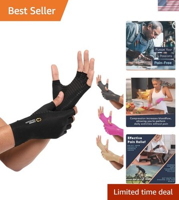 Copper Infused Arthritis Gloves for Pain Relief - Stylish & Functional M Size