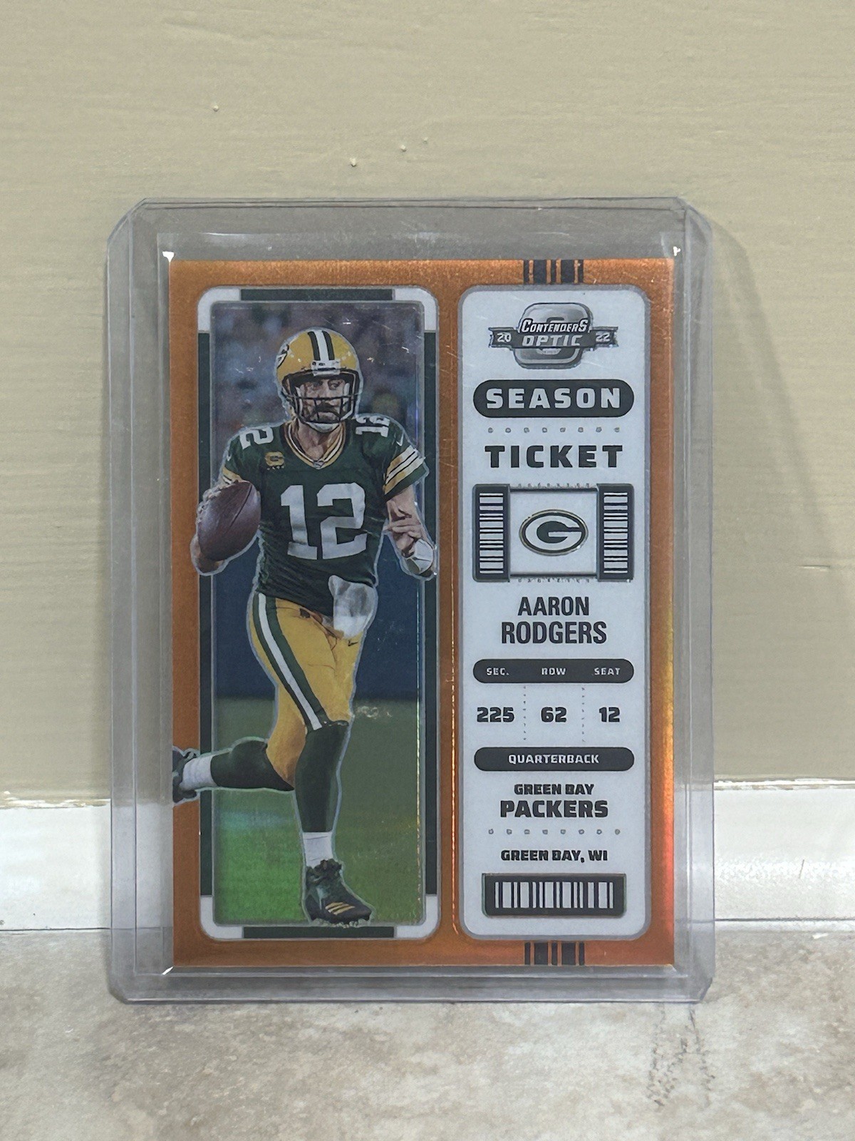 2022 Panini Contenders Optic - Season Ticket Aaron Rodgers #23 Orange Prizm /50