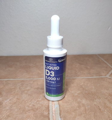 Premium Health Vitamin D3 5000 IU (125 mcg) Liquid Drops 2 fl oz Exp 6/2027 NIP