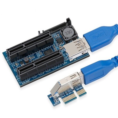 Dual-Port PCI-E 4X Slot-Erweiterung PCI Express-Verlängerungskabel PCI-E Riser