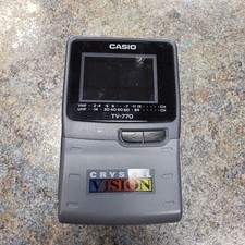 Casio TV-770B Crystal Vision Portable Handheld Color LCD TV Vintage Gray TV-770