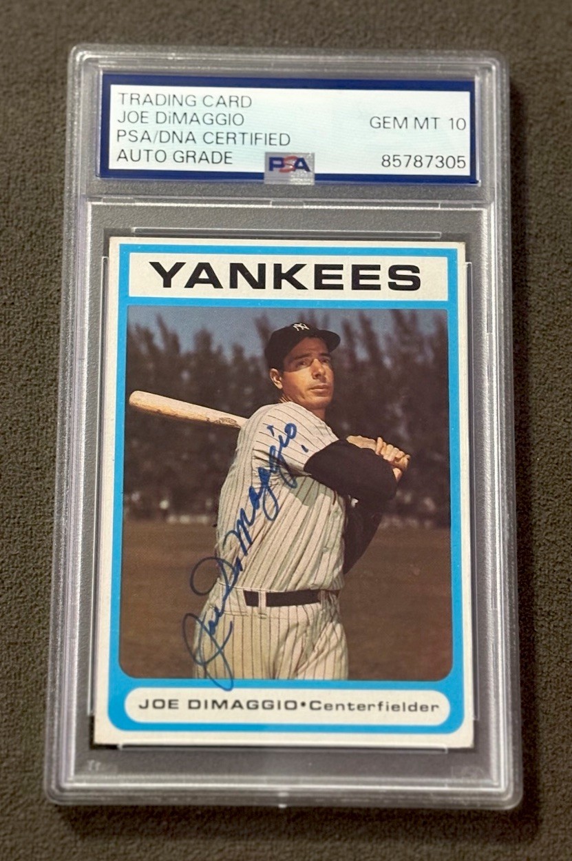 JOE DIMAGGIO SIGNED 1987 BOWERY BANK AUTOGRAPH CARD AUTO GRADE PSA/DNA 10