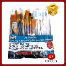 Royal  Langnickel 47pc All Media Artist Brush Set Taklon Palette Knives RSET-93