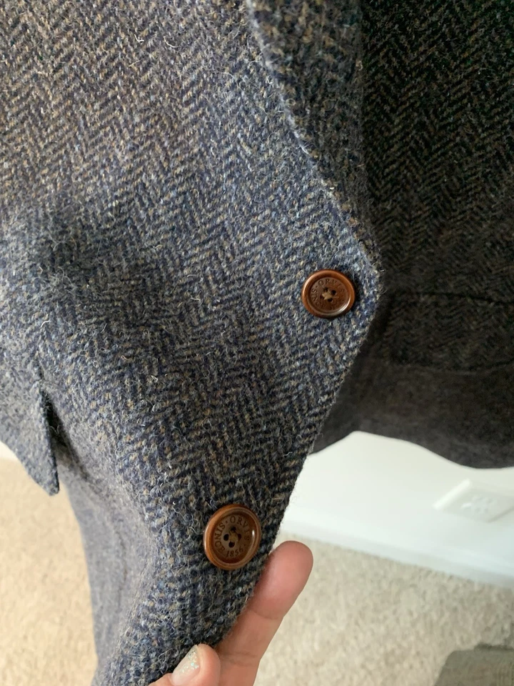 Blazer/abrigo deportivo Orvis lana tweed espiga 3 botones - 46 L - azul Foto 4 de 4