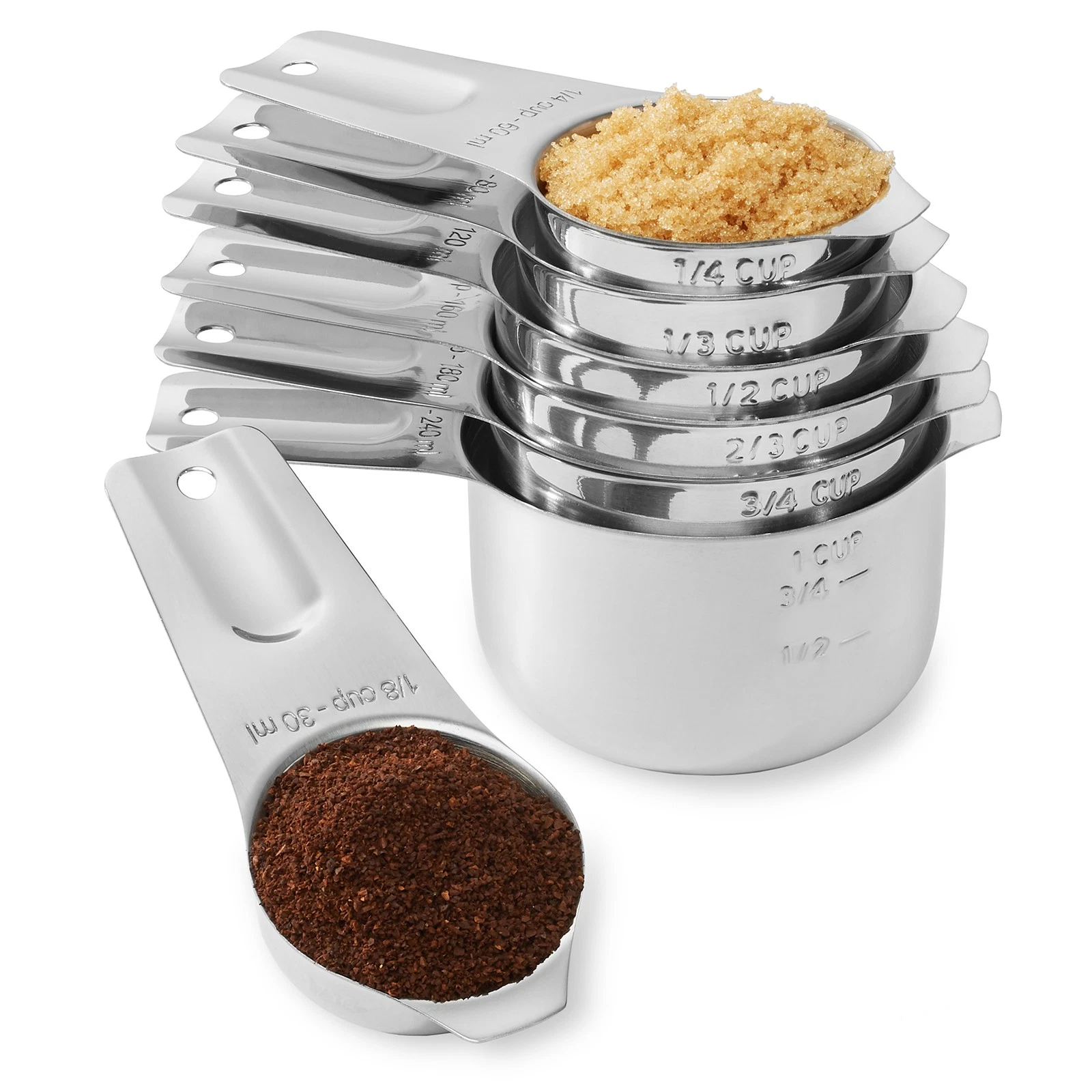7pc Stainless Steel Measuring Cup Set for Dry Liquid Cooking Baking Ingredients
Opens in a new windo
