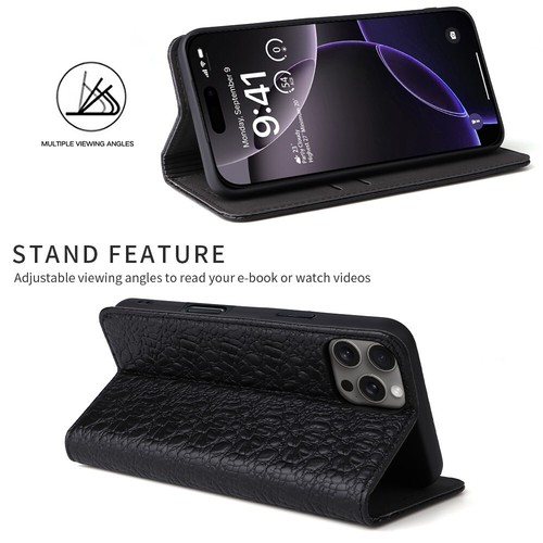 Genuine Leather Cover For iPhone 16 15 14 13 12 Pro Max 11 XR Phone Wallet Cases - Picture 22 of 38