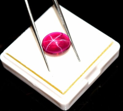 7.00 Ct Natural Star Ruby Oval Cabochon 6 Rays IGL Certified Loose Gemstone 5DNM