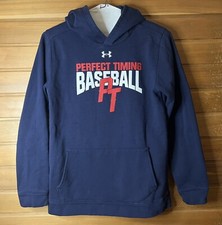 Under Armor Loose Coldgear Youth Blue Jacket/Hood Perfect Timing Baseball YLG