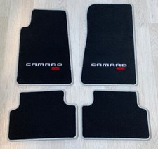 Autoteppich Fußmatten für Chevrolet Camaro silber rot 2farbig 2010-2015 Velours