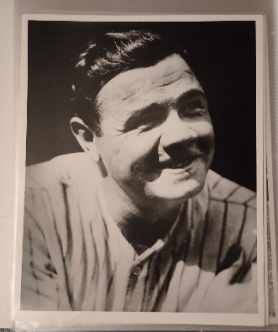 Babe Ruth The Bambino Smiling Pennant Win Baseball Player 8x10 Glossy Photo Vtg