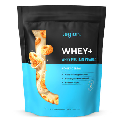Legion Whey+ Whey Isolate Protein Powder, Honey Cereal, 30 Servings